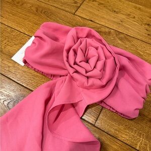 Ronny Kobo Pink Rosette Crop Top